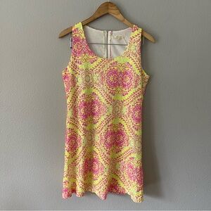 Miami Yellow Pink Sequin Dress Size M Sparkle Neon Sleeveless Mini Eras Tour